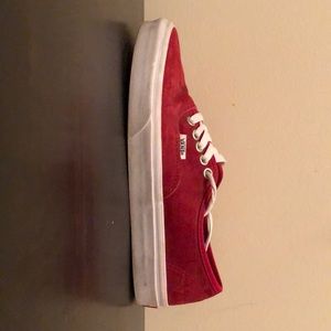 Women’s size 8 maroon suede vans.